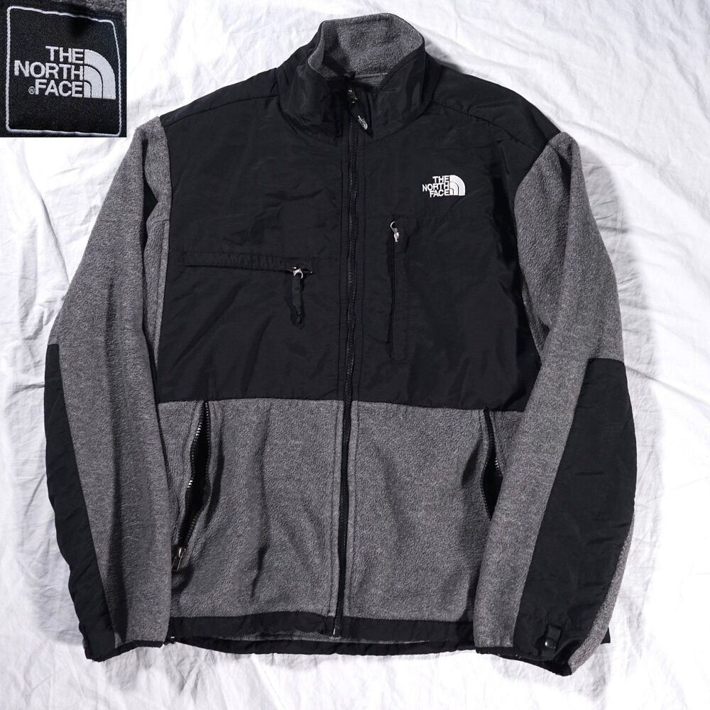 The North Face Denali Jacket Gray Black Polartec Fleece Mens Medium